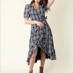 Joyfolie Woman’s Pippa Dress Navy Plaid size Med